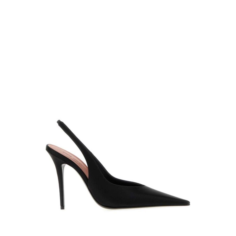 Amina Muaddi Women Black Satin Anok Pumps